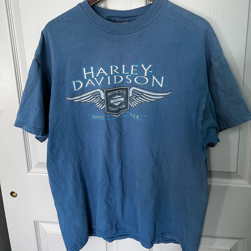Harley Davidson Southern Alberta Canada Blue T-Shirt Men’s XL